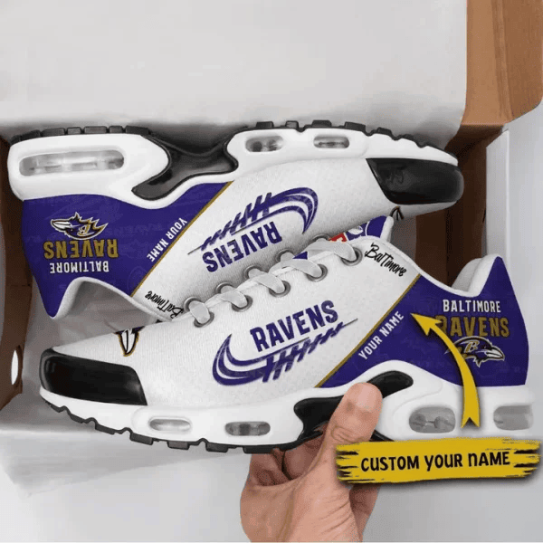 Baltimore Ravens Custom Name TN Shoes Sneakers For Men And Women - Purple