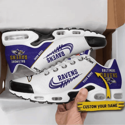 Baltimore Ravens Custom Name TN Shoes Sneakers For Men And Women - Purple