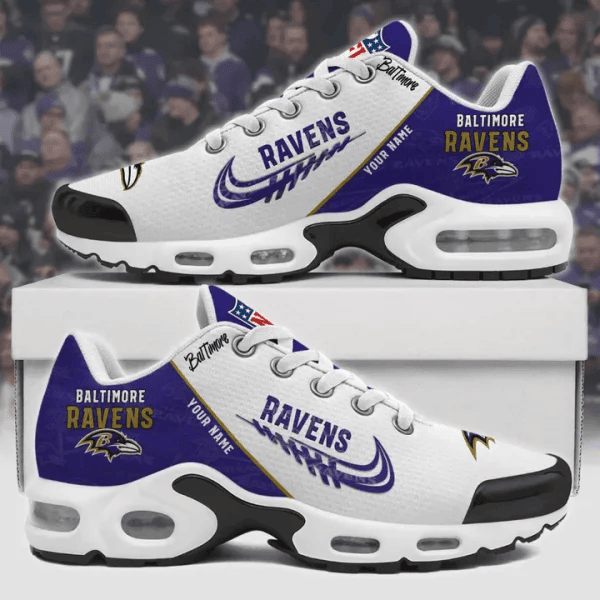 Baltimore Ravens Custom Name TN Shoes Sneakers For Men And Women - Purple