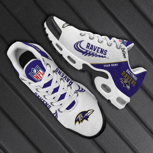 Baltimore Ravens Custom Name TN Shoes Sneakers For Men And Women - Purple