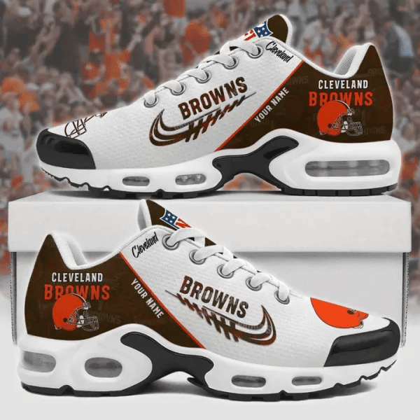 Cleveland Browns Custom Name TN Shoes Sneakers For Men And Women - Brown