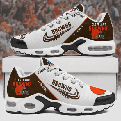 Cleveland Browns Custom Name TN Shoes Sneakers For Men And Women - Brown
