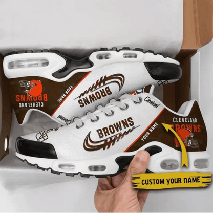Cleveland Browns Custom Name TN Shoes Sneakers For Men And Women - Brown