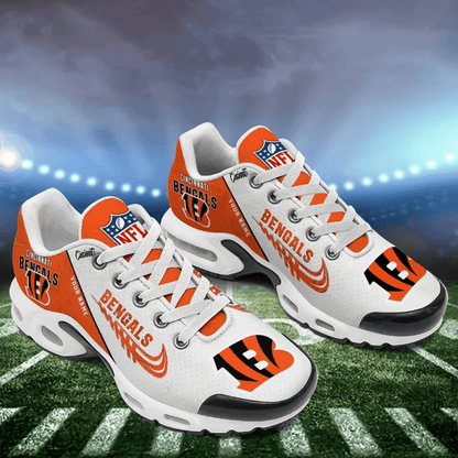 Cincinnati Bengals Custom Name TN Shoes Sneakers For Men And Women - Orange