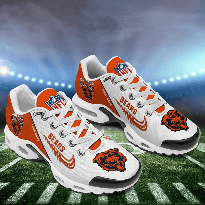 Chicago Bears Custom Name TN Shoes Sneakers For Men And Women - Orange