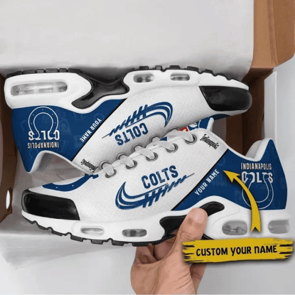 Indianapolis Colts Custom Name TN Shoes Sneakers For Men And Women - Blue