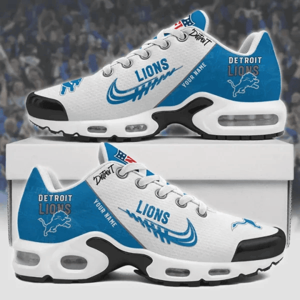 Detroit Lions Custom Name TN Shoes Sneakers For Men And Women - Blue