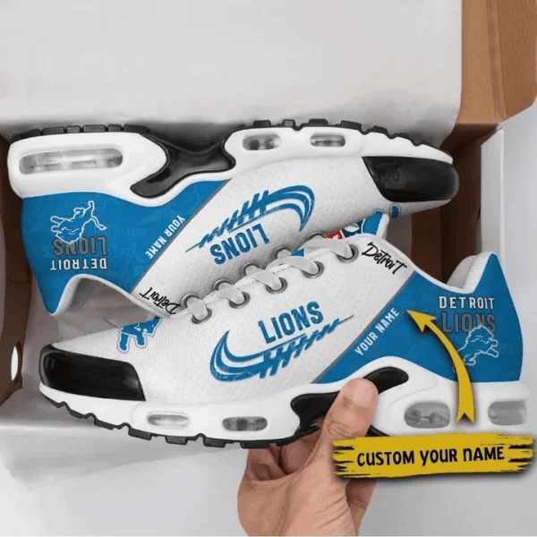 Detroit Lions Custom Name TN Shoes Sneakers For Men And Women - Blue