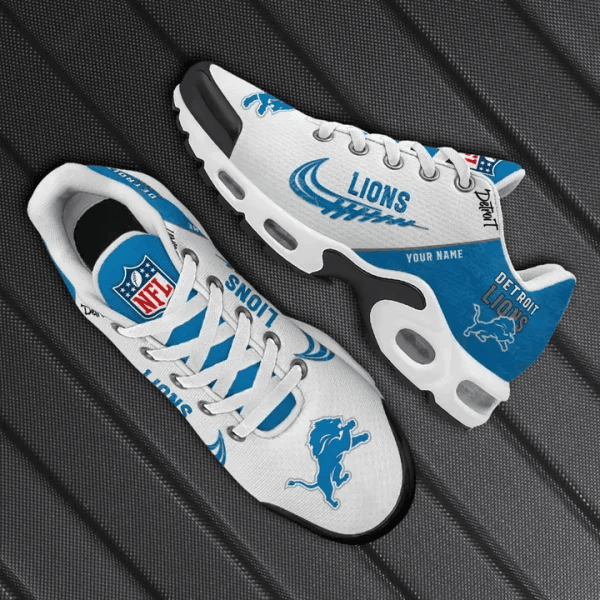 Detroit Lions Custom Name TN Shoes Sneakers For Men And Women - Blue
