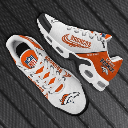 Denver Broncos Custom Name TN Shoes Sneakers For Men And Women - Orange