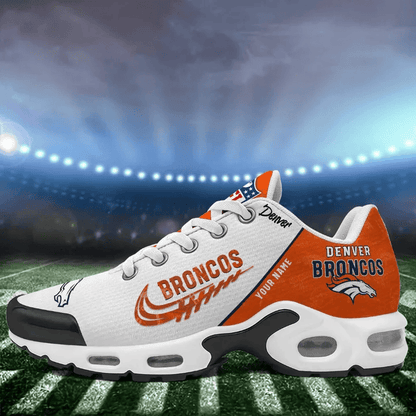 Denver Broncos Custom Name TN Shoes Sneakers For Men And Women - Orange