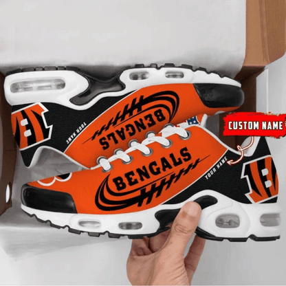 Cincinnati Bengals Custom Name Air Max Shoes Sneakers For Men And Women - Orange/Black