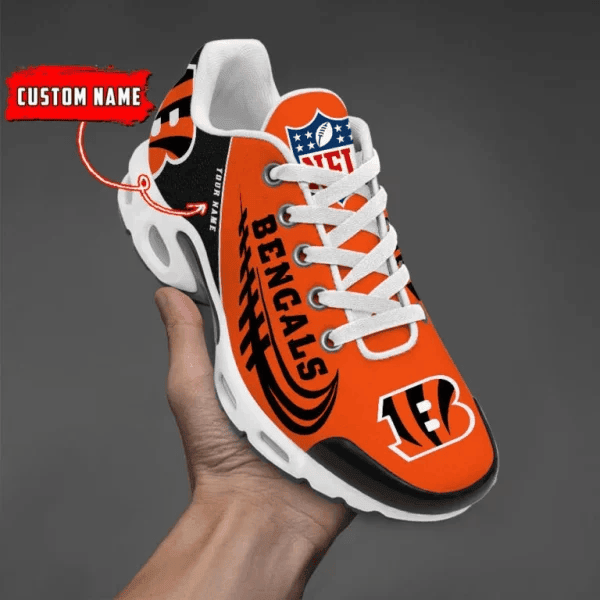 Cincinnati Bengals Custom Name Air Max Shoes Sneakers For Men And Women - Orange/Black