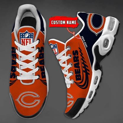 Chicago Bears Custom Name Air Max Shoes Sneakers For Men And Women - Black/Orange