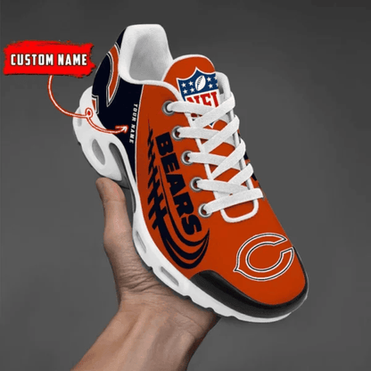 Chicago Bears Custom Name Air Max Shoes Sneakers For Men And Women - Black/Orange
