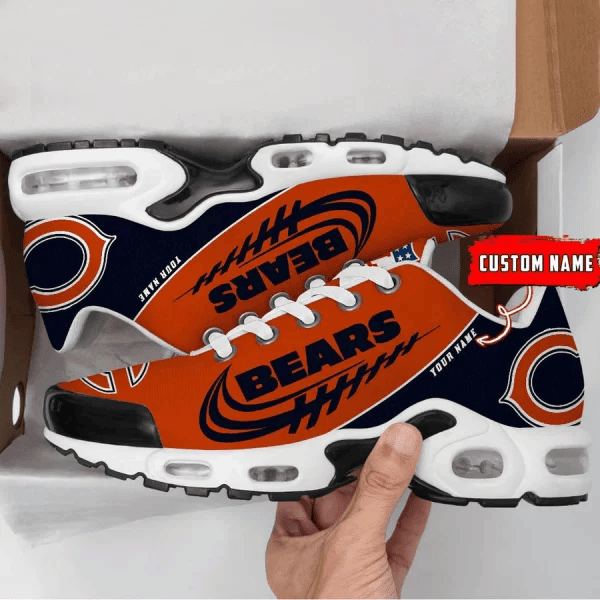 Chicago Bears Custom Name Air Max Shoes Sneakers For Men And Women - Black/Orange