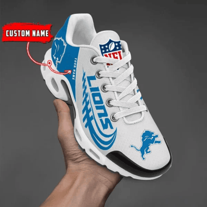 Detroit Lions Custom Name Air Max Shoes Sneakers For Men And Women - Blue/White