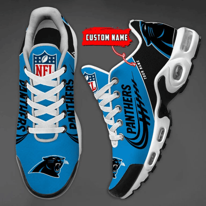 Carolina Panthers Custom Name Air Max Shoes Sneakers For Men And Women - Black/Blue