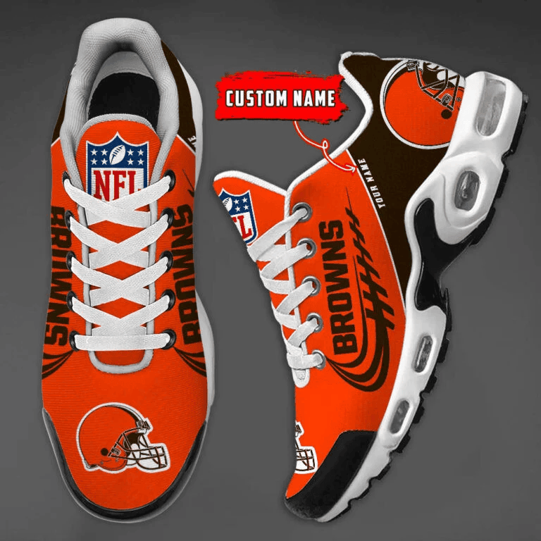 Cleveland Browns Custom Name Air Max Shoes Sneakers For Men And Women - Brown/Orange