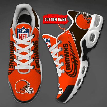 Cleveland Browns Custom Name Air Max Shoes Sneakers For Men And Women - Brown/Orange