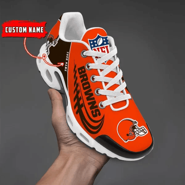 Cleveland Browns Custom Name Air Max Shoes Sneakers For Men And Women - Brown/Orange