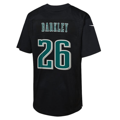 Saquon Barkley 26 Philadelphia Eagles Fashion Game YOUTH Jersey - Carbon Black