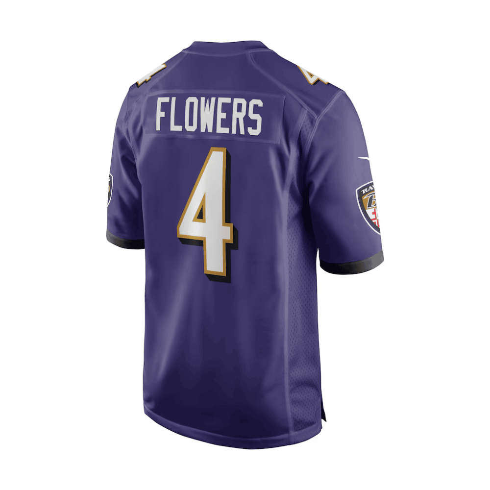 Zay Flowers 4 Baltimore Ravens 2025 Pro Bowl Patch Game Men Jersey - Purple
