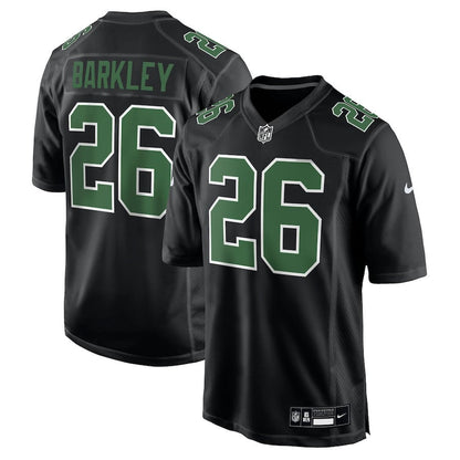 Saquon Barkley 26 Philadelphia Eagles Fashion Game Men Jersey - Carbon Black/Kelly Green