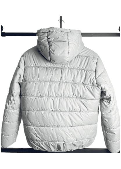 Washington Commanders Super Bowl LIX Patch Hooded Puffer Jacket - Grey