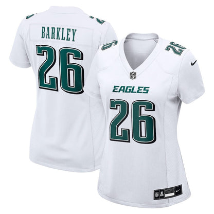 Saquon Barkley 26 Philadelphia Eagles Women's Fashion Game Jersey - Tundra White