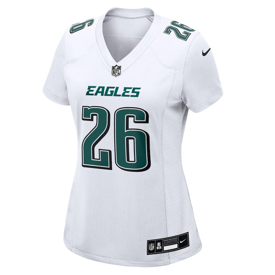 Saquon Barkley 26 Philadelphia Eagles Women's Fashion Game Jersey - Tundra White