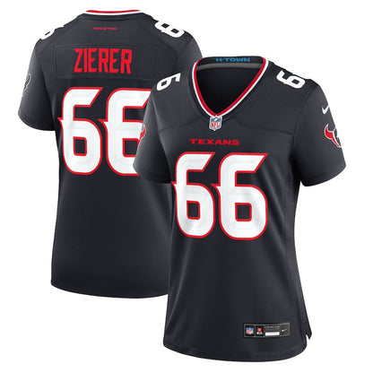 Kilian Zierer 66 Houston Texans Women's Team Game Jersey - Navy