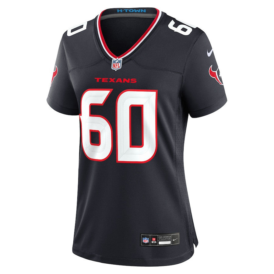 Dieter Eiselen 60 Houston Texans Women's Team Game Jersey - Navy