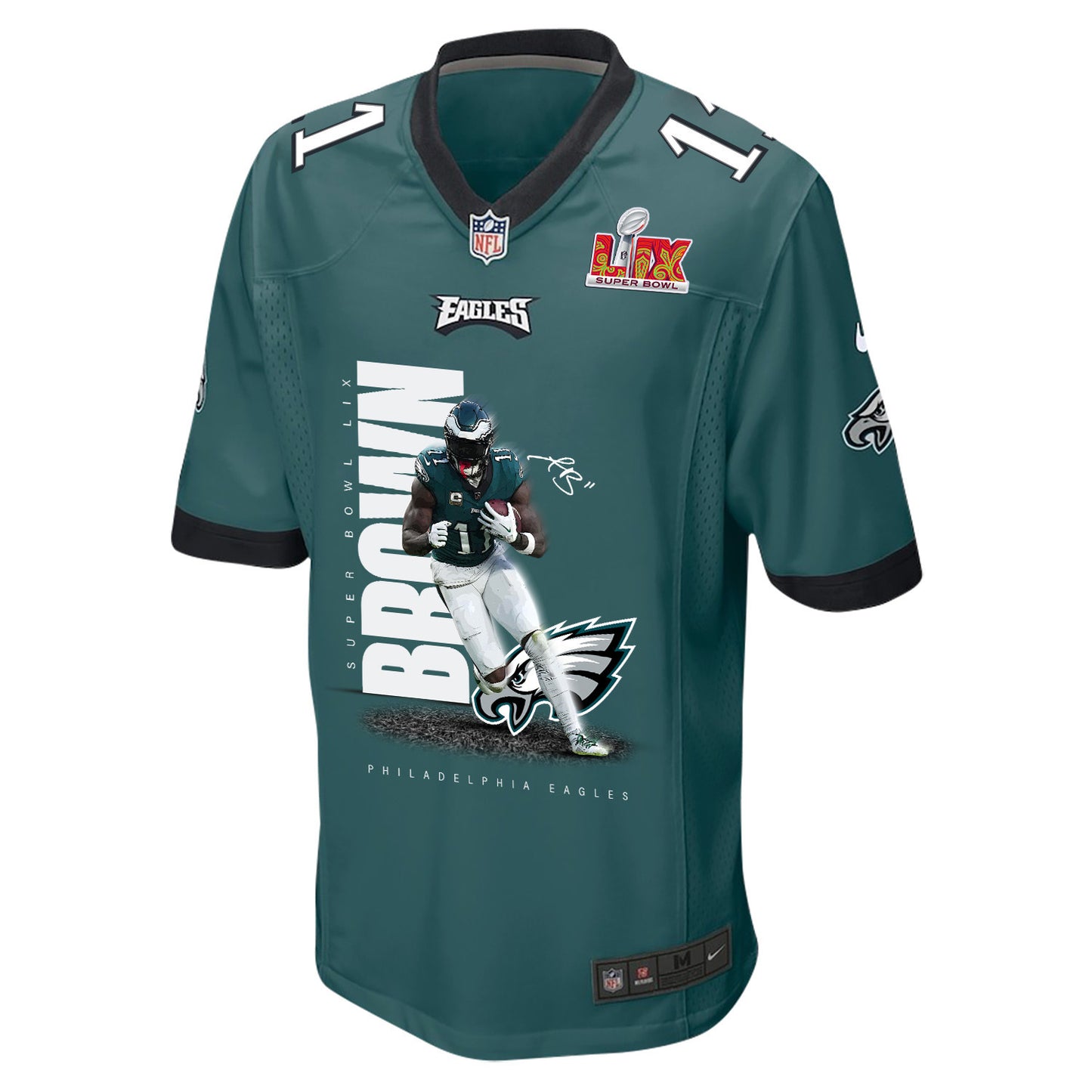 A.J. Brown 11 Philadelphia Eagles 'Mr. UPS' Game Men Jersey - Midnight Green