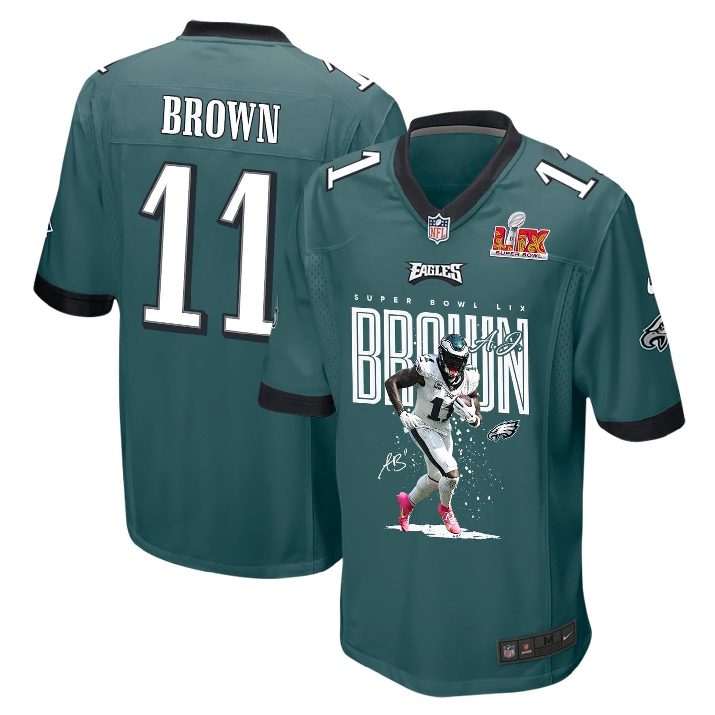 A.J. Brown 11 Philadelphia Eagles 'A.J.'s TD Tango' Game Men Jersey - Midnight Green