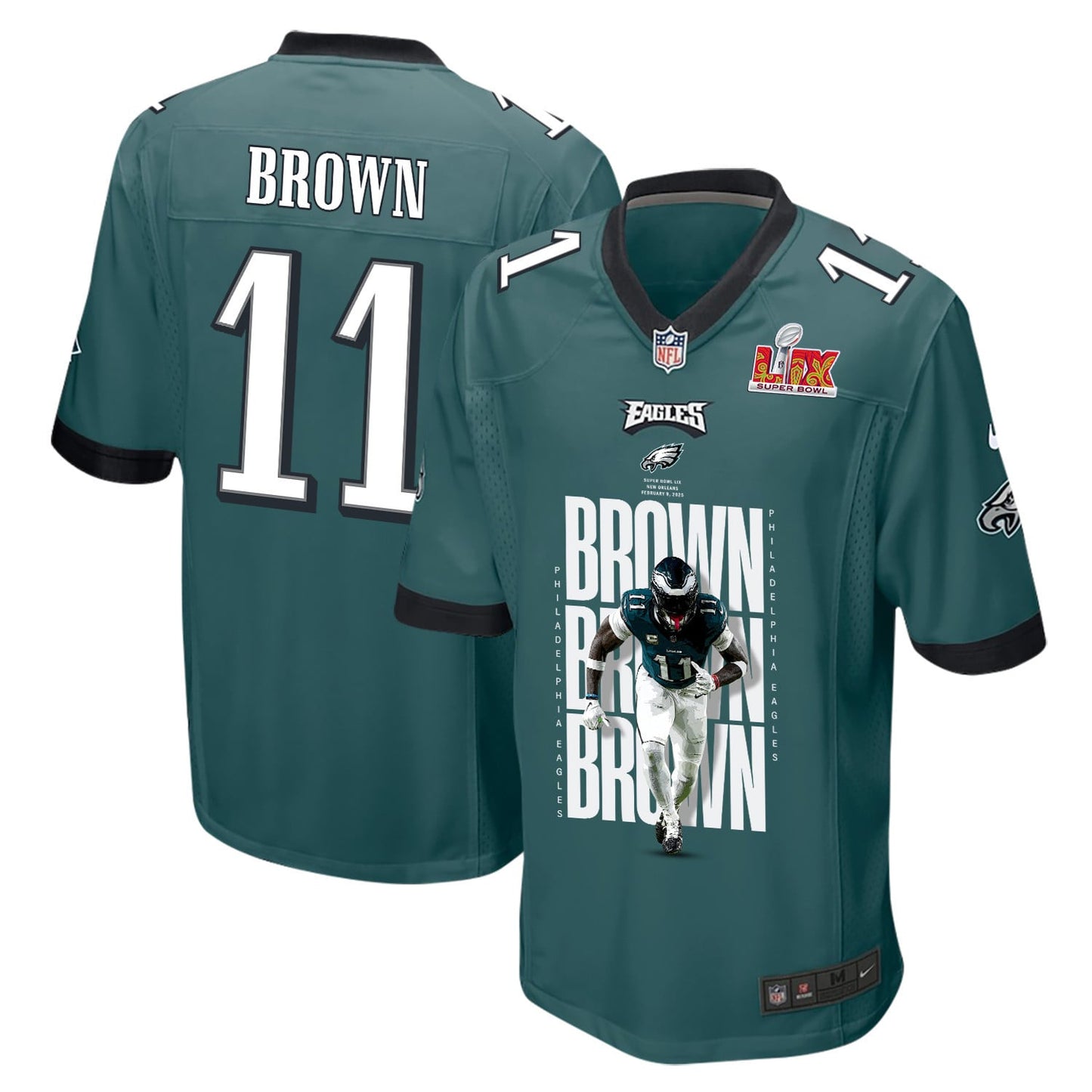 A.J. Brown 11 Philadelphia Eagles 'A.J. and the Touchdown Titans' Game Men Jersey - Midnight Green