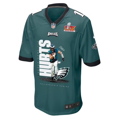 Jalen Hurts 1 Philadelphia Eagles 'Hurts So Good' Game Men Jersey - Midnight Green