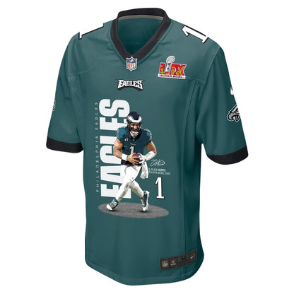 Jalen Hurts 1 Philadelphia Eagles 'No Hurts, No Glory' Game Men Jersey - Midnight Green