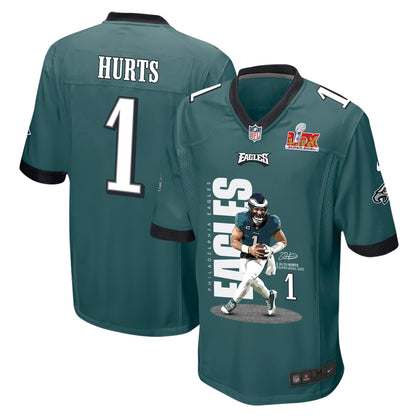 Jalen Hurts 1 Philadelphia Eagles 'No Hurts, No Glory' Game Men Jersey - Midnight Green