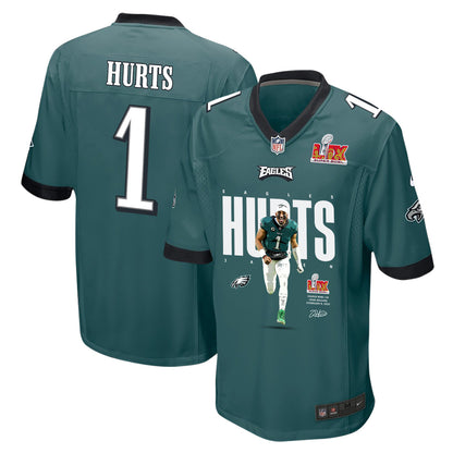 Jalen Hurts 1 Philadelphia Eagles 'The Hurts Locker' Game Men Jersey - Midnight Green