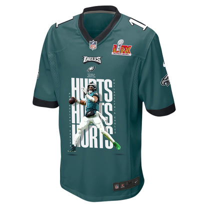 Jalen Hurts 1 Philadelphia Eagles 'Go Directly to Jalen' Game Men Jersey - Midnight Green