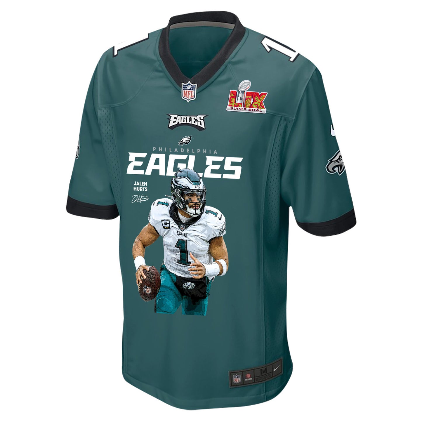 Jalen Hurts 1 Philadelphia Eagles 'The Hurtsbreakers' Game Men Jersey - Midnight Green
