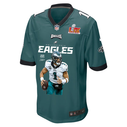 Jalen Hurts 1 Philadelphia Eagles 'The Hurtsbreakers' Game Men Jersey - Midnight Green