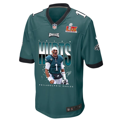 Jalen Hurts 1 Philadelphia Eagles 'Tell Me Where It Hurts' Game Men Jersey - Midnight Green