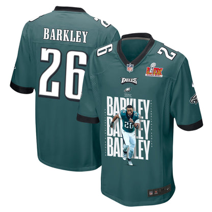 Saquon Barkley 26 Philadelphia Eagles 'Saquontum Leap' Game Men Jersey - Midnight Green