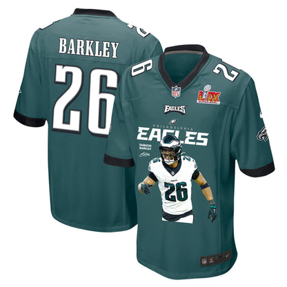 Saquon Barkley 26 Philadelphia Eagles 'Say-Say' Game Men Jersey - Midnight Green