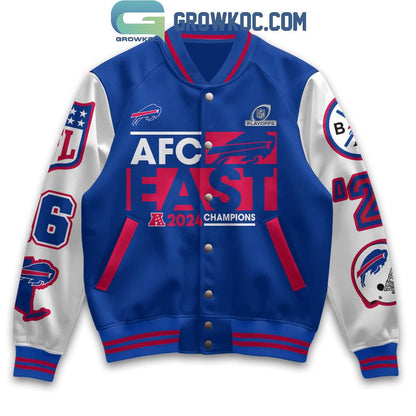 Buffalo Bills 2024 AFC East Champions Of Bill Mafia Baseball Jacket - All Over Printed - Blue - All-Over-Printed Jacket
