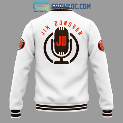 Cleveland Browns Jim Donovan Voice 2024 Baseball Jacket - All Over Printed - White - All-Over-Printed Jacket