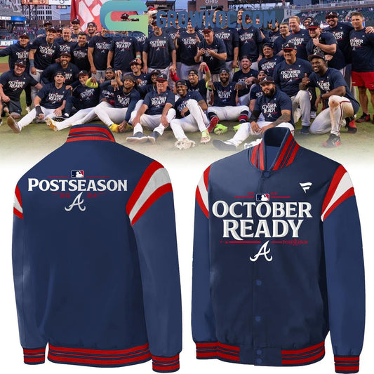 Atlanta Braves 2024 MLB Postseason Baseball Jacket - All Over Printed - Blue - All-Over-Printed Jacket