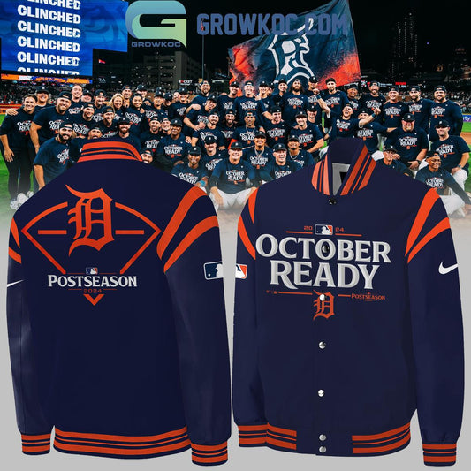 Detroit Tigers 2024 Baseball Team October Ready Postseason Baseball Jacket - All Over Printed - Navy - All-Over-Printed Jacket
